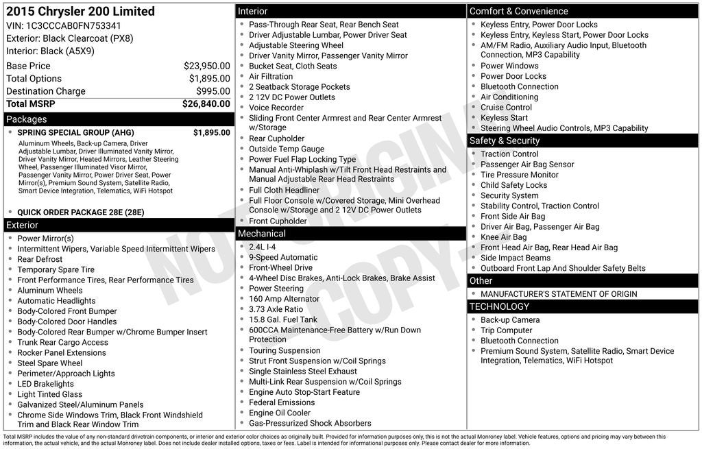 2015 Chrysler 200 Limited