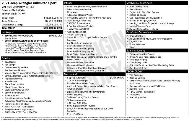 2021 Jeep Wrangler Unlimited Sport