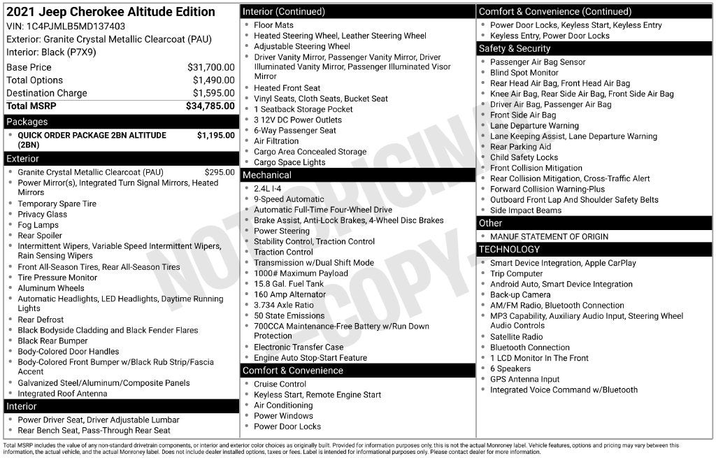 2021 Jeep Cherokee Latitude Plus