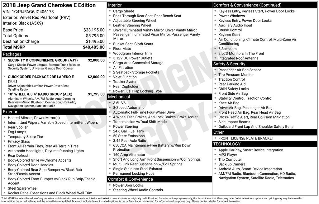 2018 Jeep Grand Cherokee Laredo E