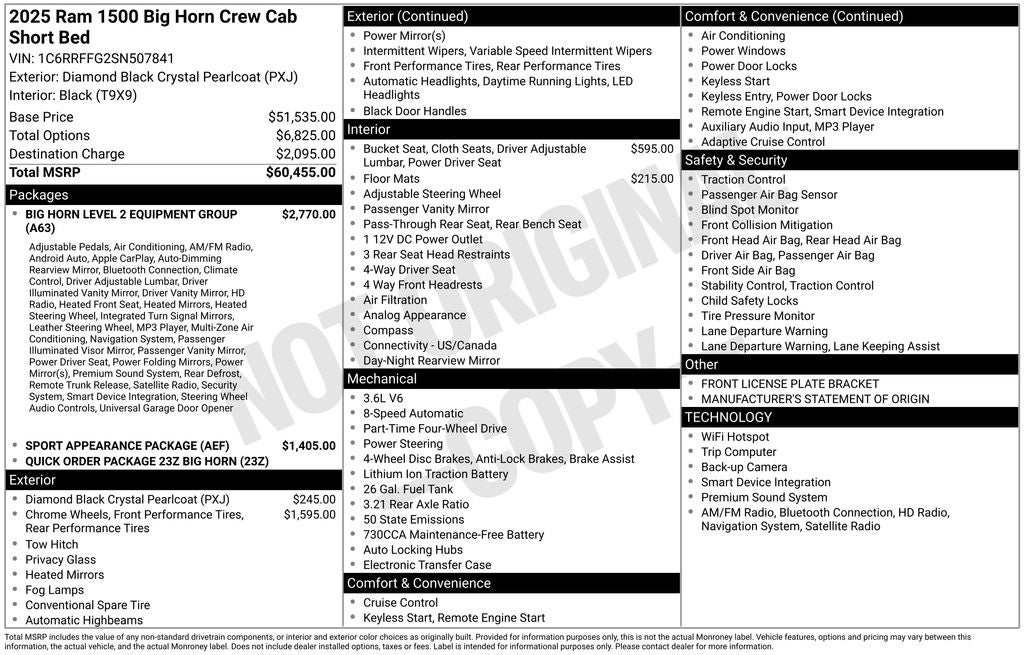 2025 RAM 1500 Big Horn/Lone Star