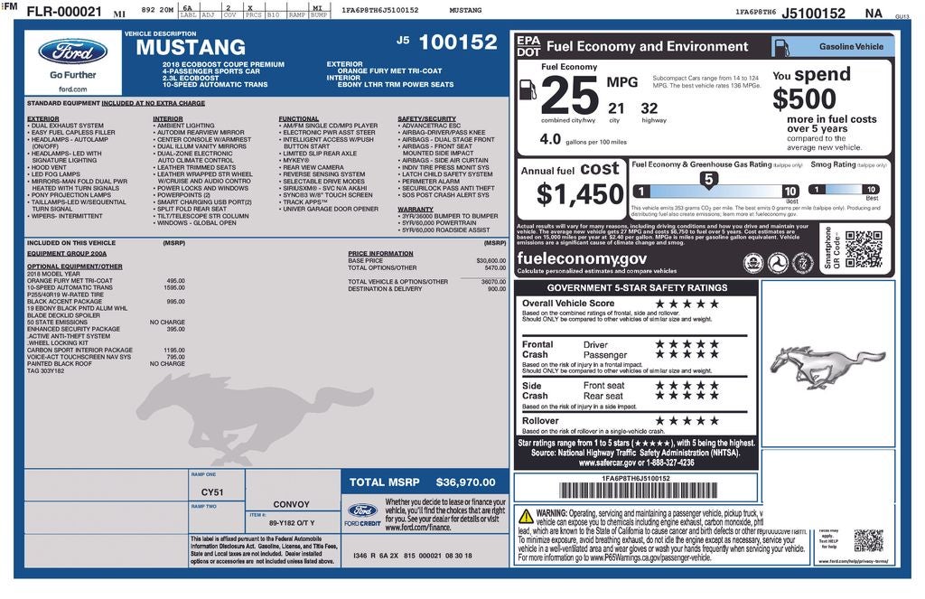 2018 Ford Mustang EcoBoost Premium