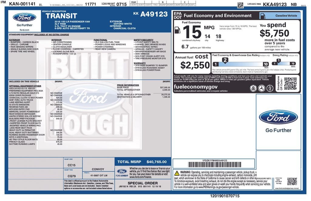 2019 Ford Transit-150 XLT