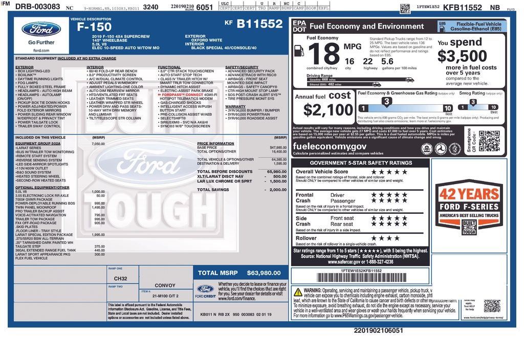 2019 Ford F-150 Lariat 4x4 SuperCrew 5-1/2 Box's photo