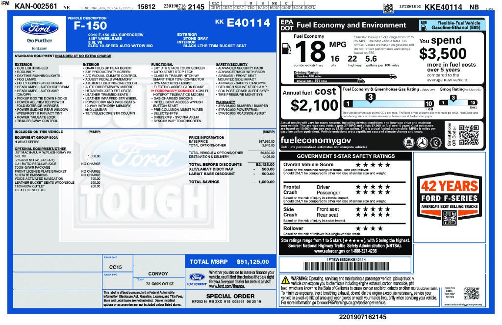 2019 Ford F-150 Lariat