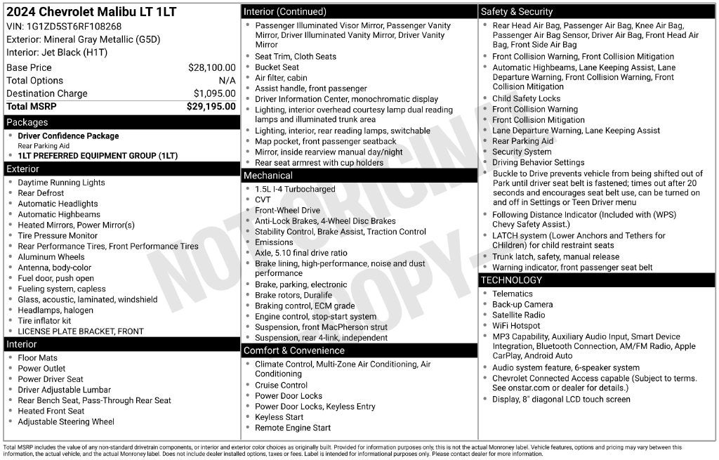 2024 Chevrolet Malibu LT 1LT