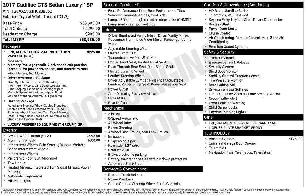 2017 Cadillac CTS 3.6L Luxury