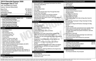 2019 Chevrolet Express 3500 LT Passenger