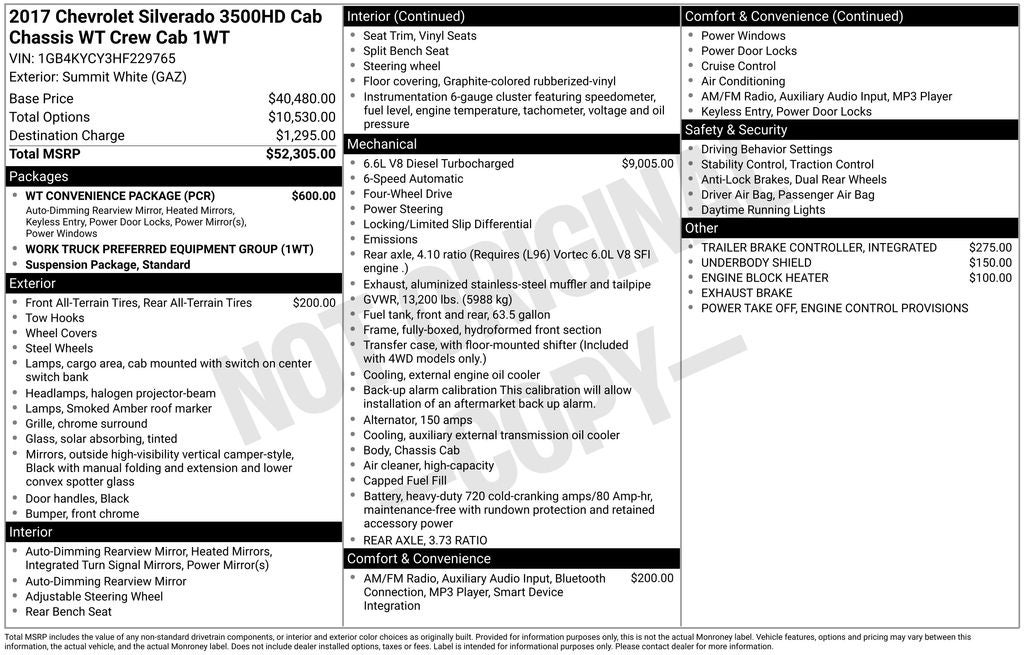 2017 Chevrolet Silverado 3500HD Work Truck