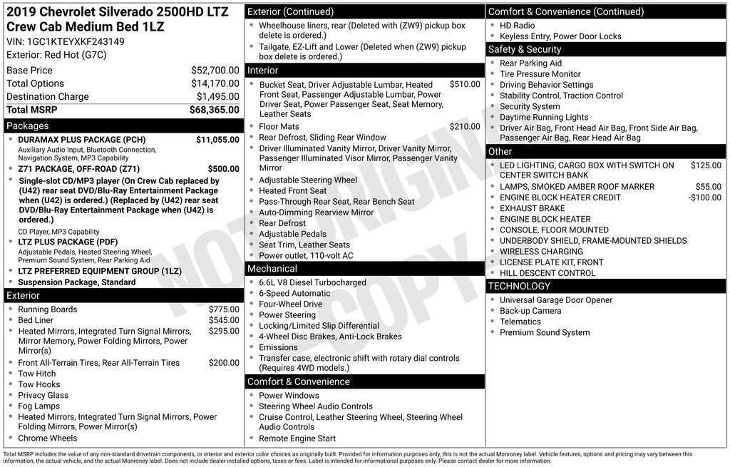 2019 Chevrolet Silverado 2500HD LTZ