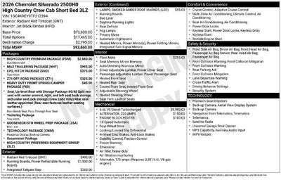 2026 Chevrolet Silverado 2500HD High Country