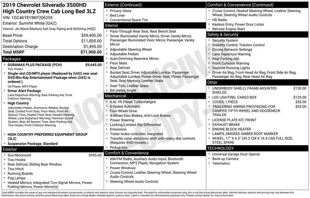 2019 Chevrolet Silverado 3500HD High Country