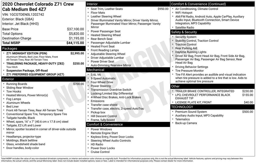 2020 Chevrolet Colorado Z71