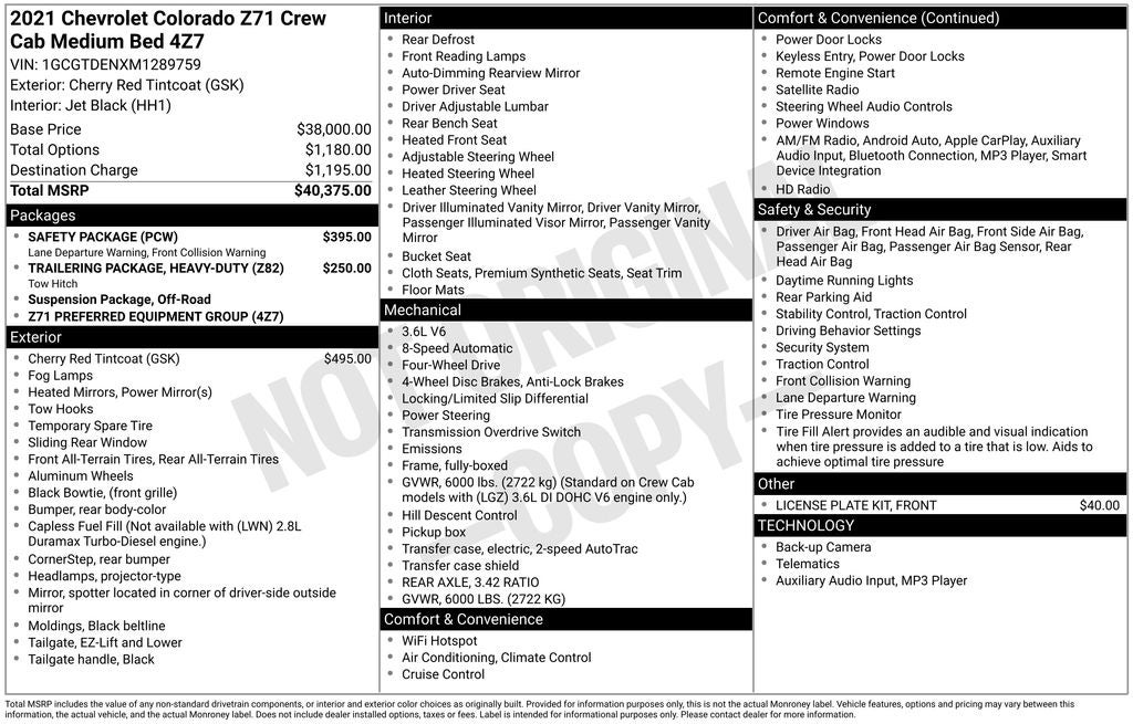 2021 Chevrolet Colorado Z71