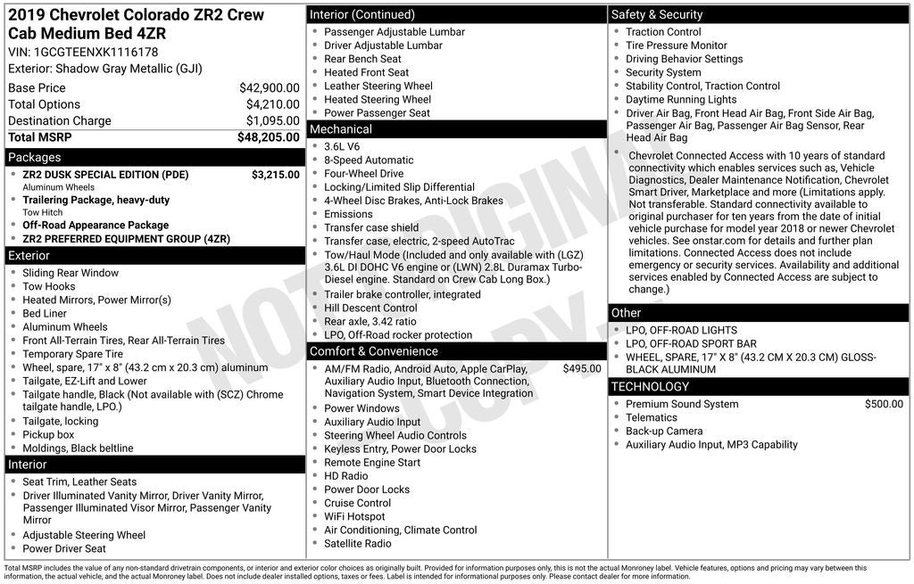 2019 Chevrolet Colorado ZR2