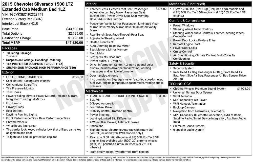 2015 Chevrolet Silverado 1500 LTZ 1LZ