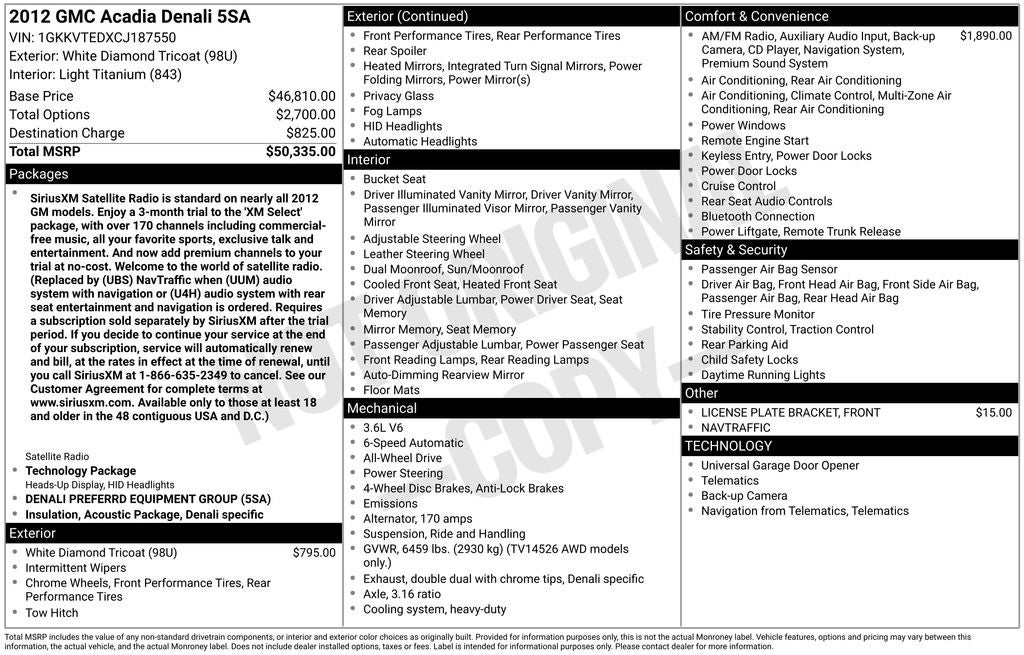 2012 GMC Acadia Denali
