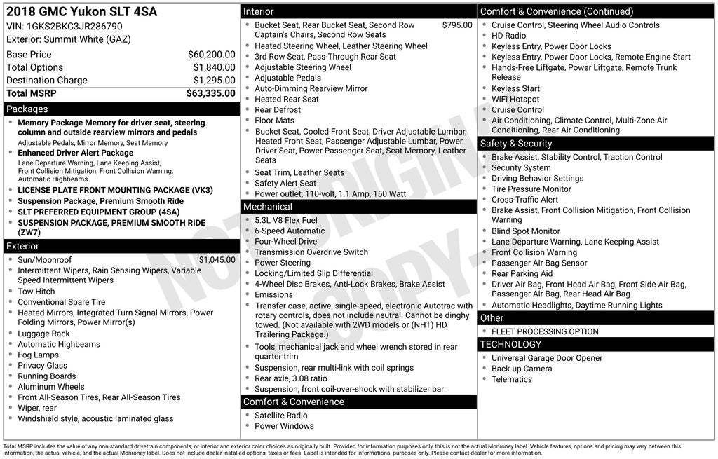 2018 GMC Yukon SLT
