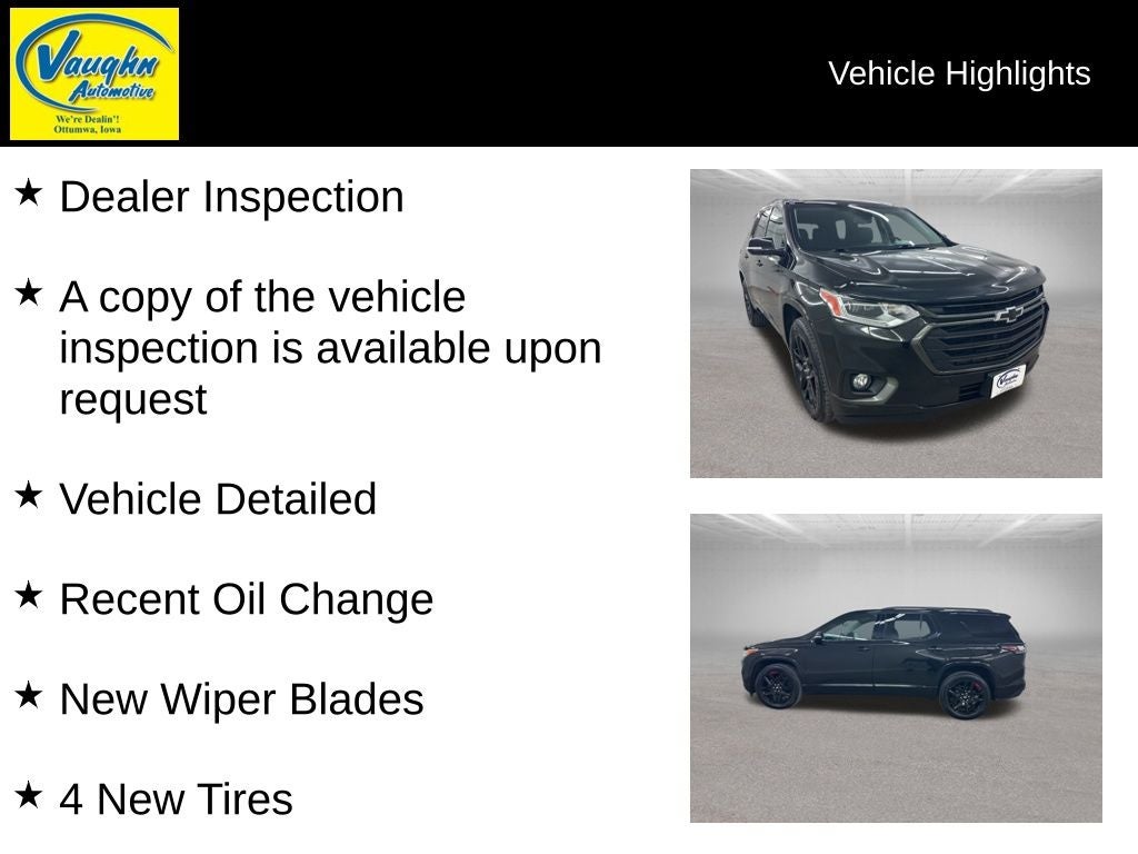 Used 2019 Chevrolet Traverse Premier with VIN 1GNERKKW4KJ187563 for sale in Ottumwa, IA