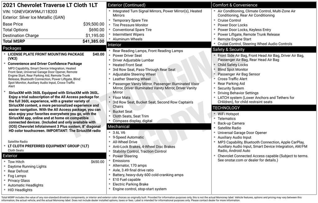 2021 Chevrolet Traverse LT 1LT