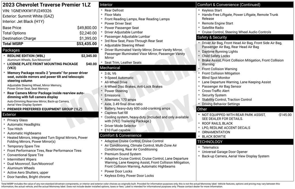 2023 Chevrolet Traverse Premier