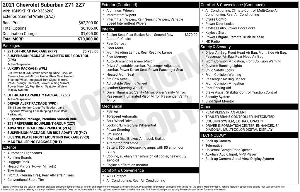 2021 Chevrolet Suburban Z71