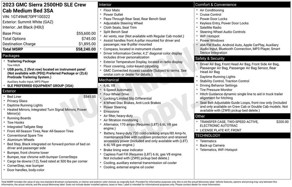 2023 GMC Sierra 2500HD SLE