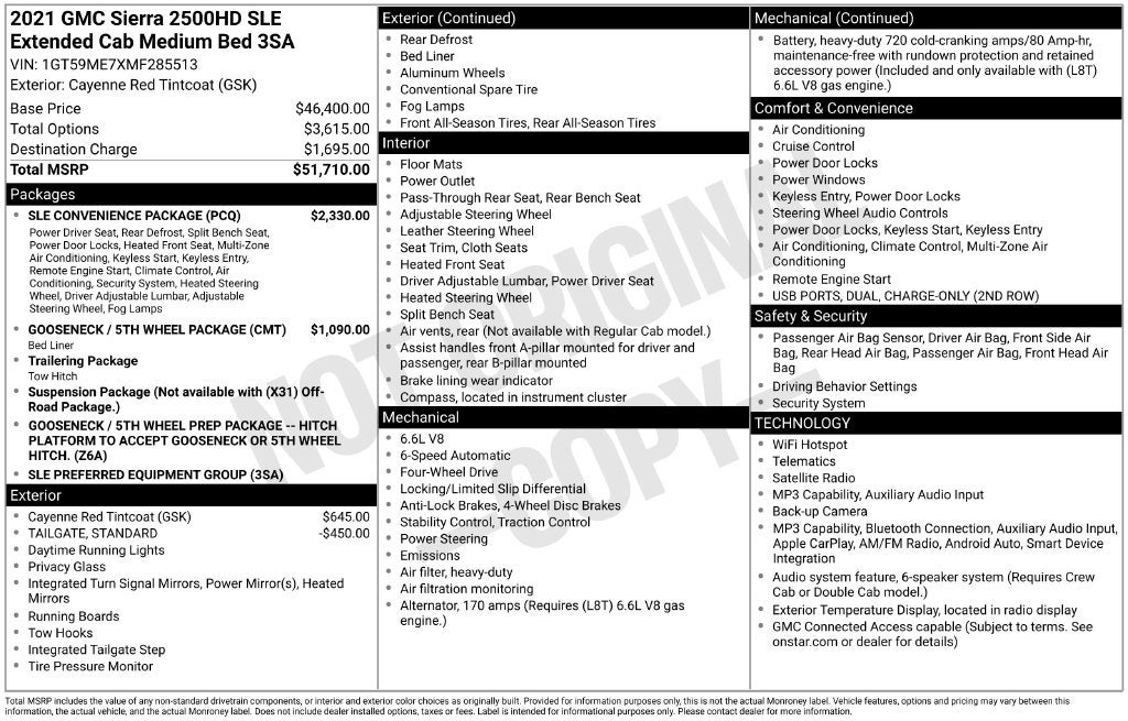2021 GMC Sierra 2500HD SLE