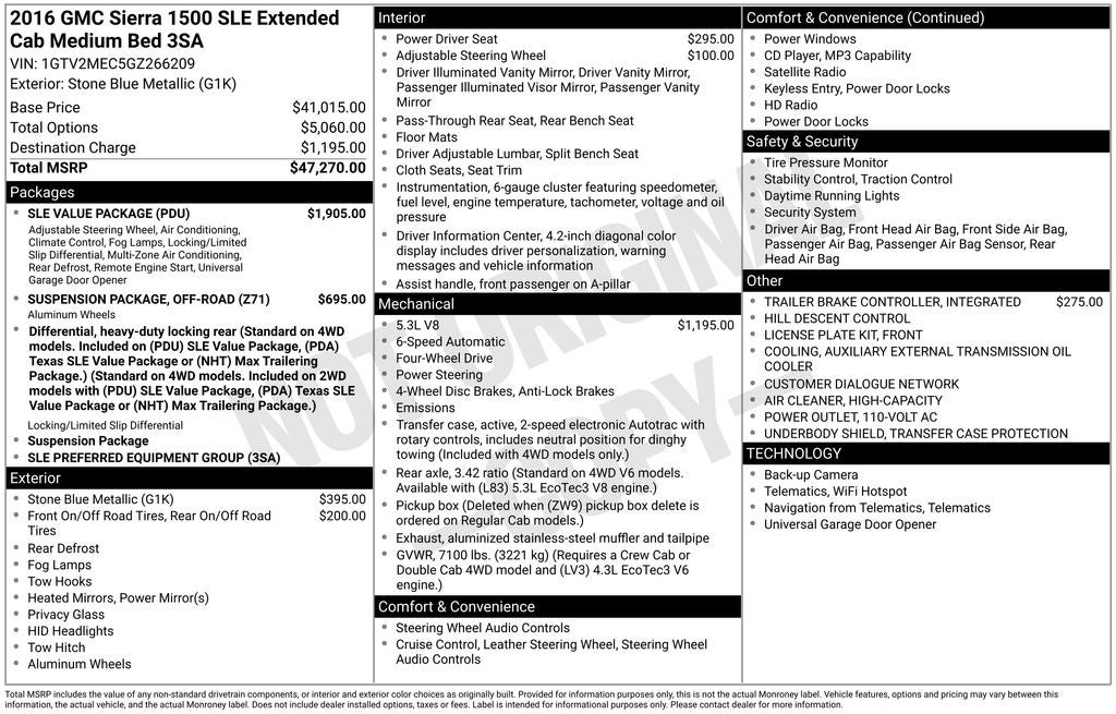 2016 GMC Sierra 1500 SLE