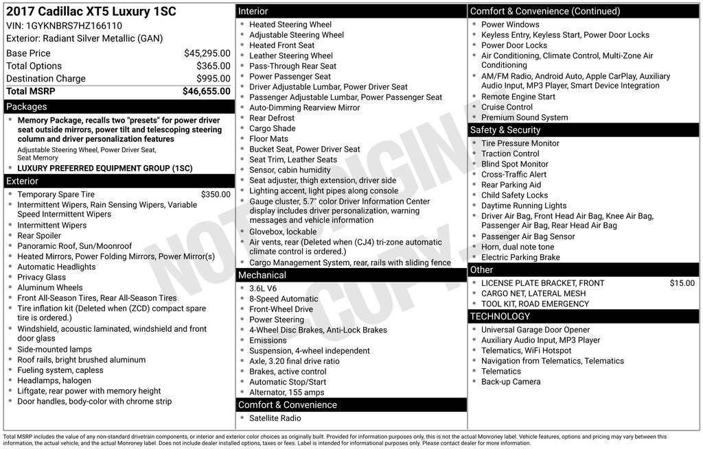 2017 Cadillac XT5 Luxury