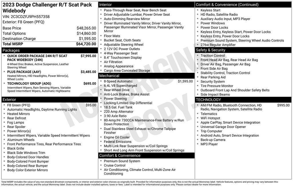 2023 Dodge Challenger R/T Scat Pack Widebody SWINGER SPECIAL EDITION