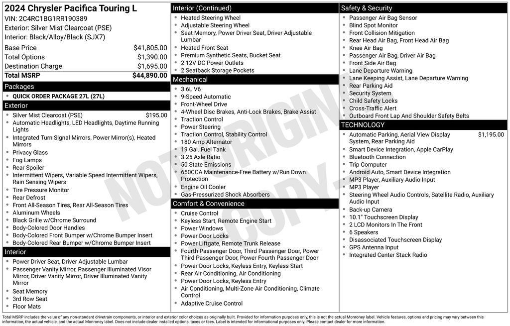 2024 Chrysler Pacifica Touring L