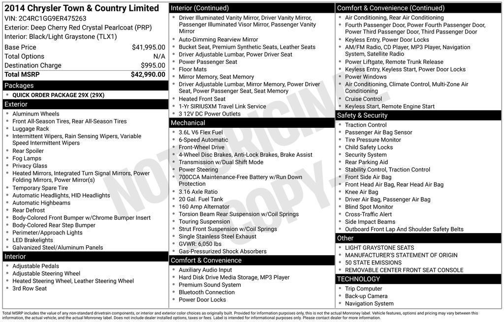 2014 Chrysler Town & Country Limited