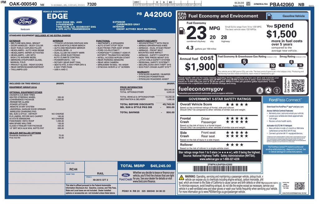 2023 Ford Edge SEL AWD's photo