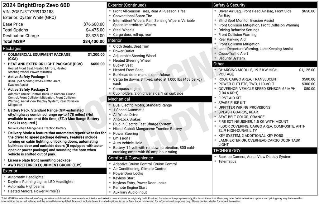 2024 BrightDrop Zevo 600 Base eAWD