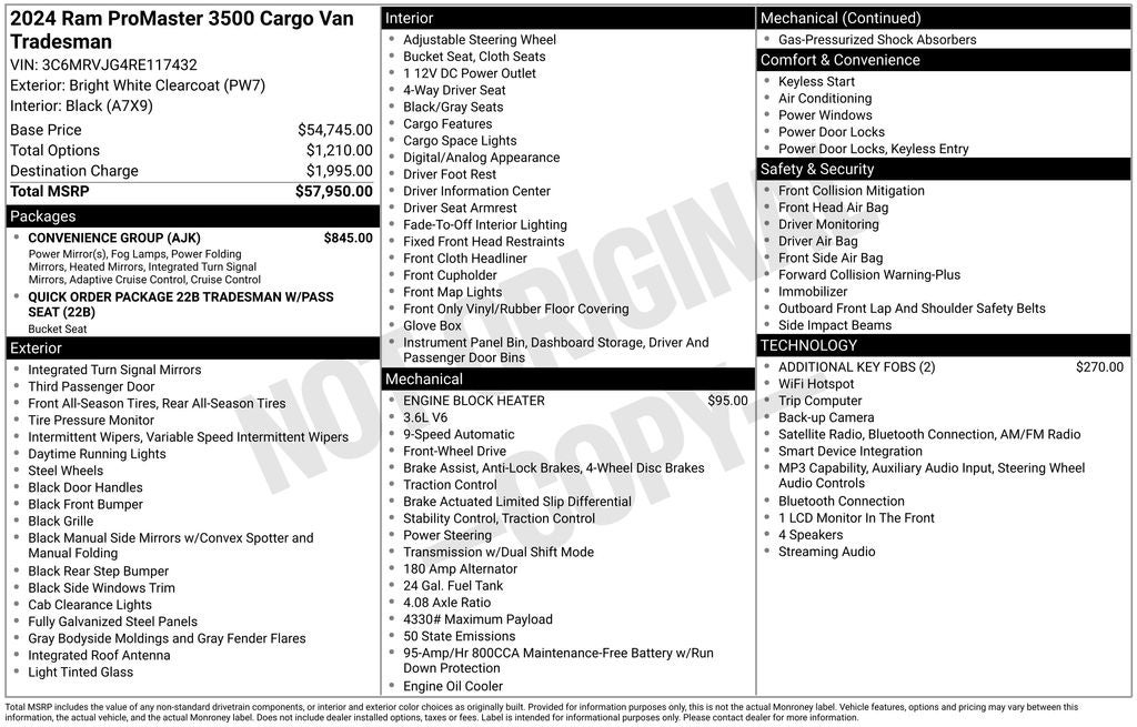 2024 RAM ProMaster 3500 High Roof
