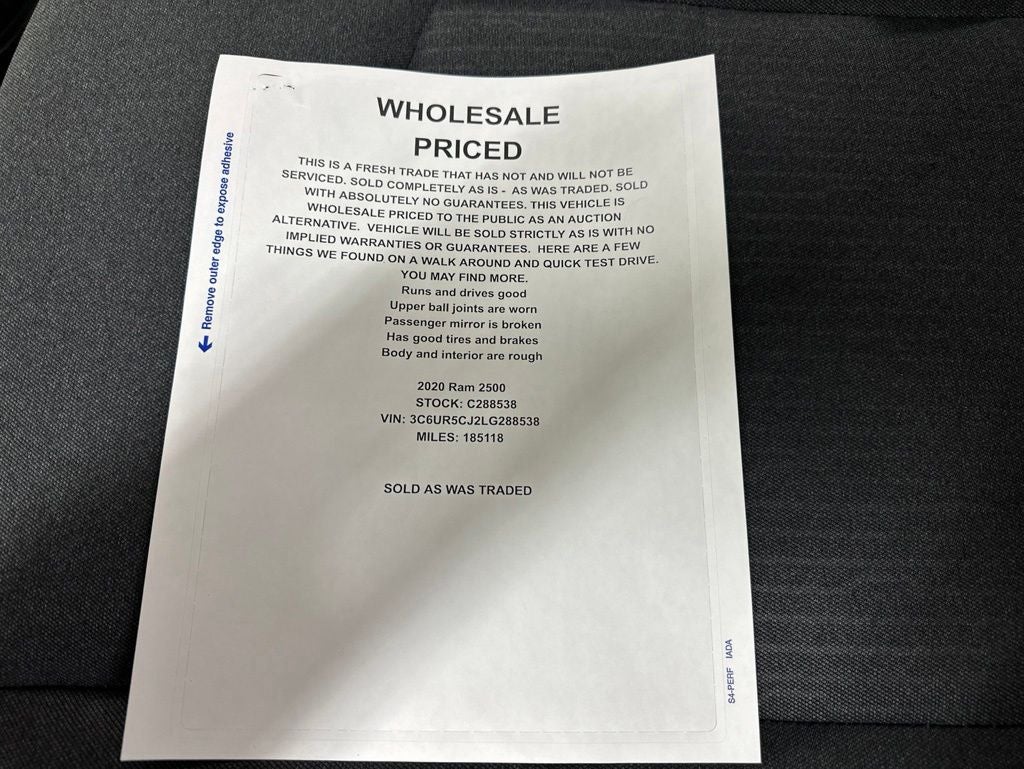2020 RAM 2500 Tradesman