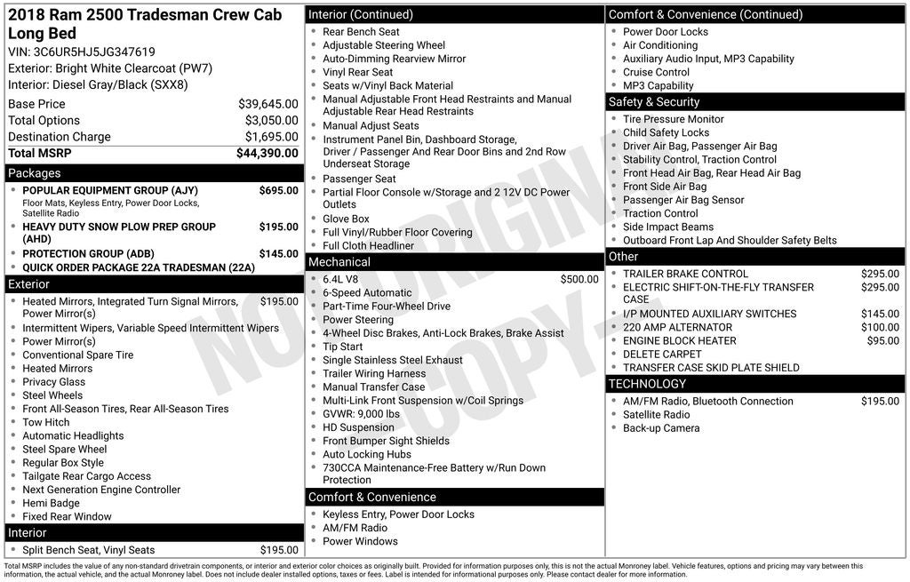 2018 RAM 2500 Tradesman