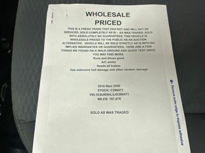 2018 RAM 2500 Tradesman