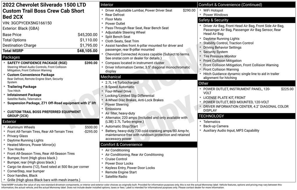 2022 Chevrolet Silverado 1500 LTD Custom Trail Boss