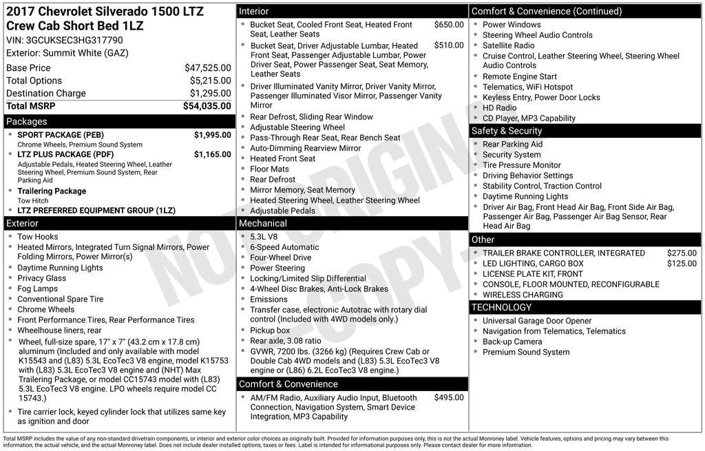 2017 Chevrolet Silverado 1500 LTZ 1LZ
