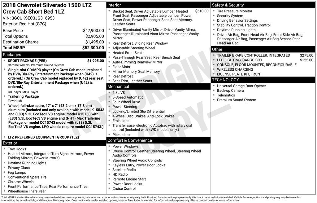 2018 Chevrolet Silverado 1500 LTZ 1LZ