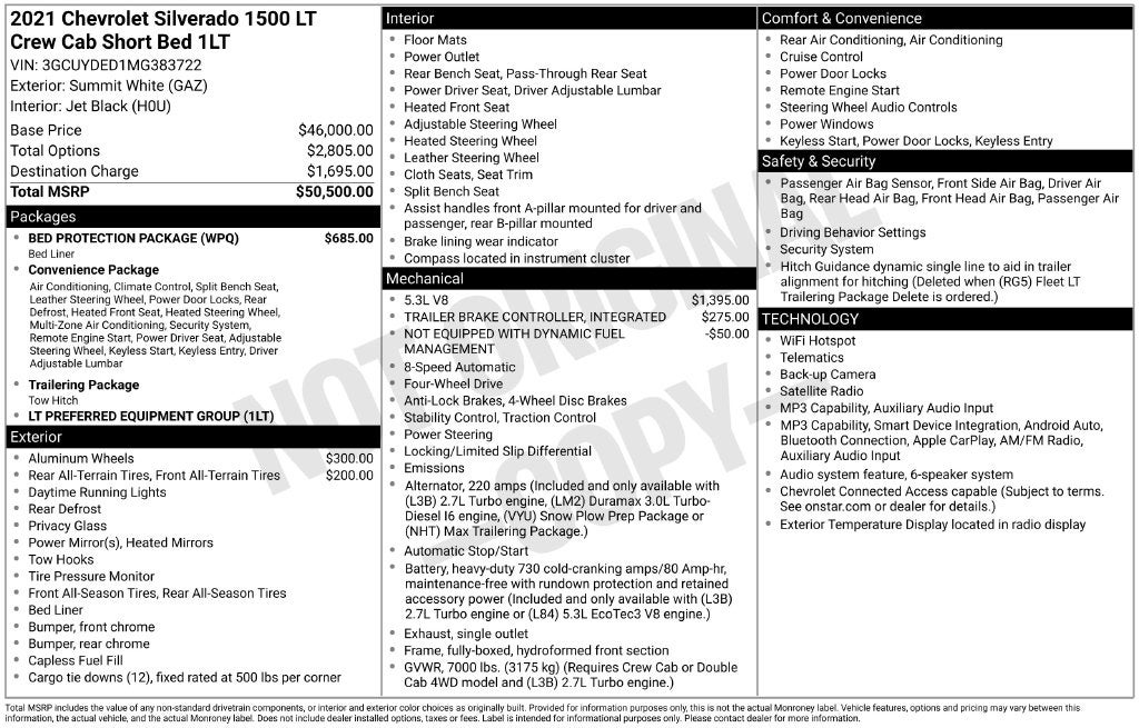 2021 Chevrolet Silverado 1500 LT LT1