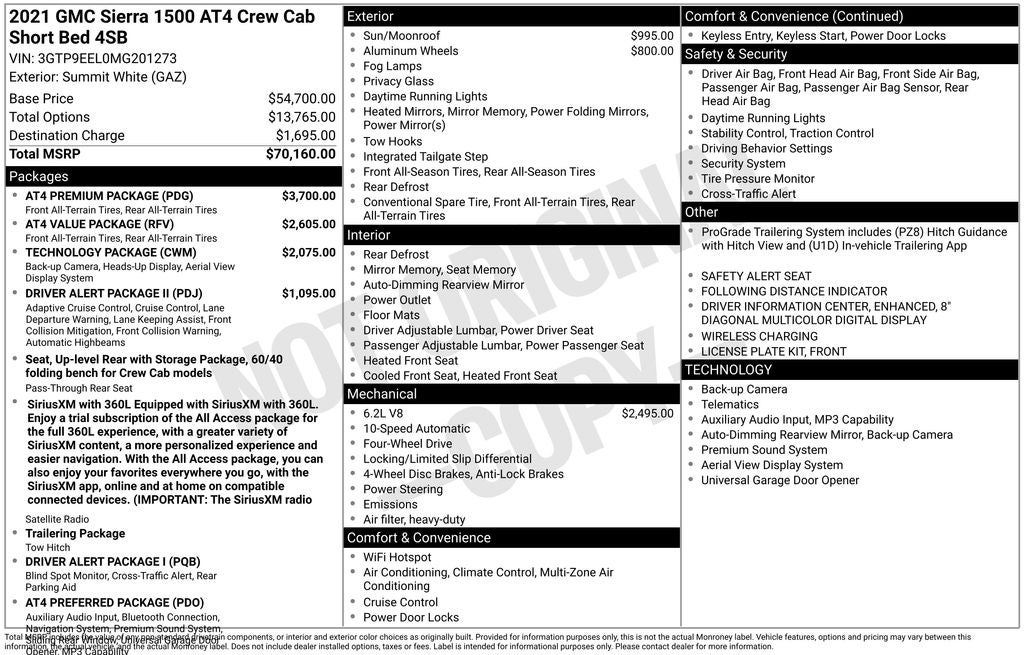 2021 GMC Sierra 1500 AT4