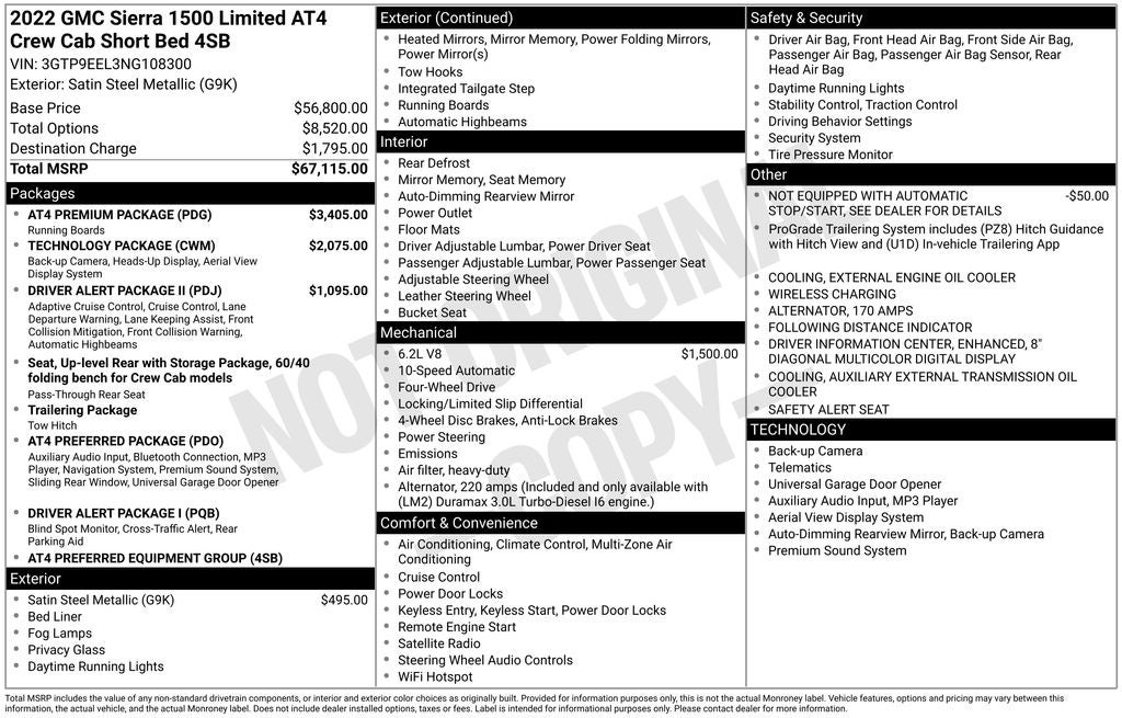 2022 GMC Sierra 1500 Limited AT4