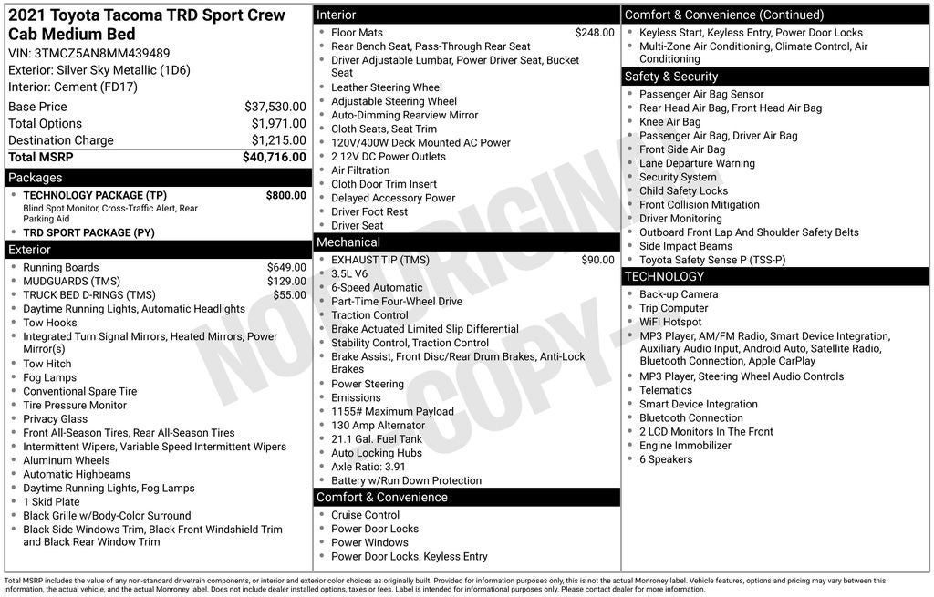 2021 Toyota Tacoma TRD Sport V6