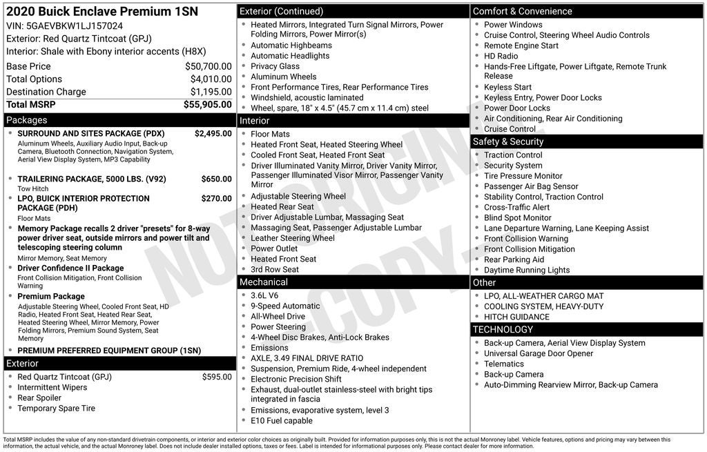 2020 Buick Enclave Premium Group