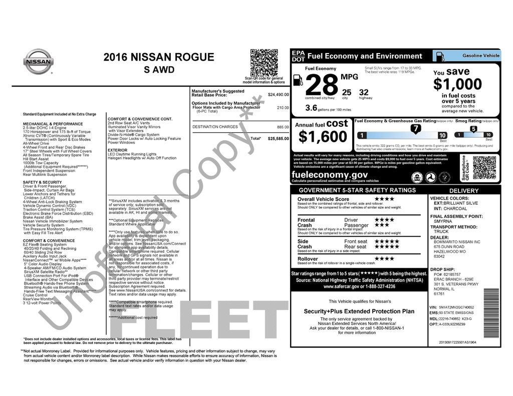 2016 Nissan Rogue S