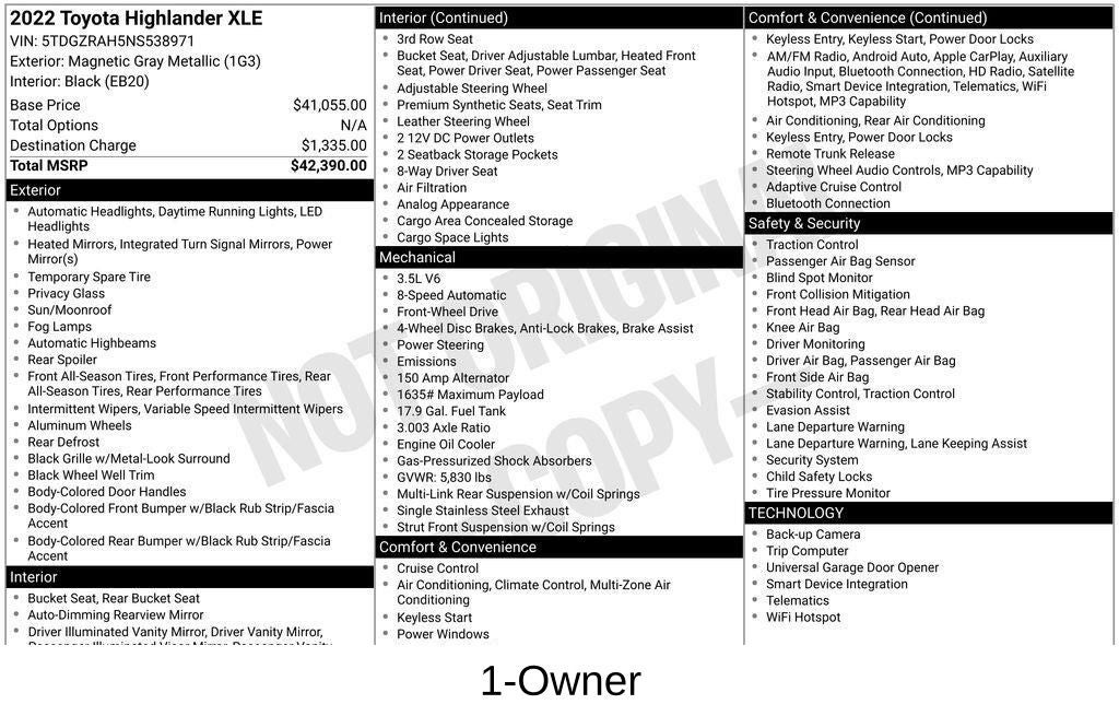 2022 Toyota Highlander XLE