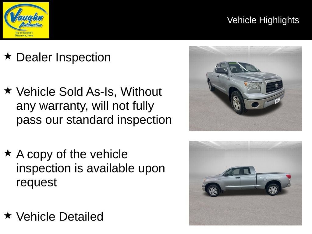 Used 2008 Toyota Tundra SR5 with VIN 5TFBV54168X076352 for sale in Ottumwa, IA